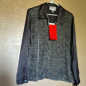 Diane Von Furstenberg silk blend semi-sheer  blouse size medium